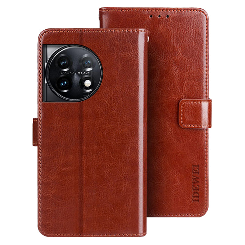 IDEWEI For OnePlus 11 5G Stand Crazy Horse Texture Wallet Cover Anti-Scratch PU Leather Phone Flip Case IDEWEI For OnePlus 11 5G Stand Crazy Horse Texture Wallet Cover Anti-Scratch PU Leather Phone Flip Case